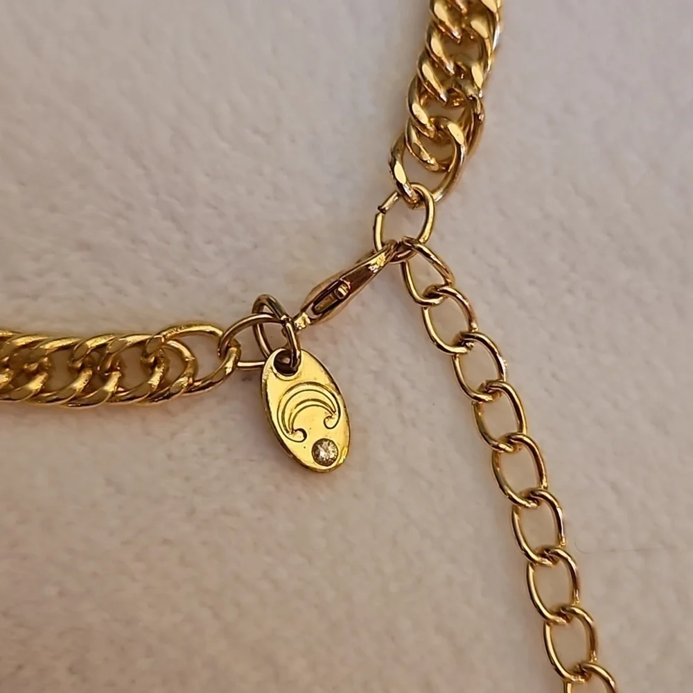 CATO Long Goldtone Tassel Chain Pendant Sweater Necklace
